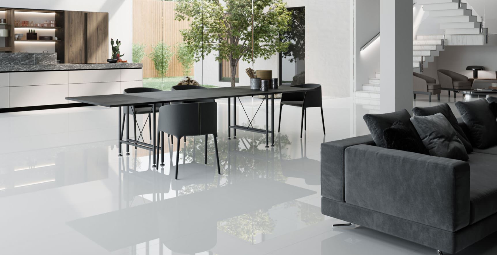 Porcelánico Rectificado Ice White Brillo 60x120