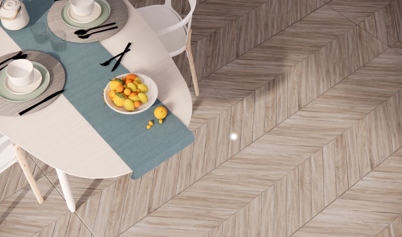 Porcelánico Rectificado Rlv. Chevron Terra Mate 60x120